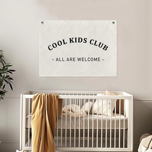 Cool Kids Club Canvas Banner - 24x36 Inch Wall Decor for Nursery & Playroom