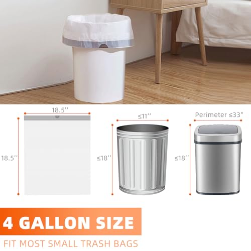 4 Gallon Small Trash Bags - 105 Count, Tear-Resistant & Leak-Proof