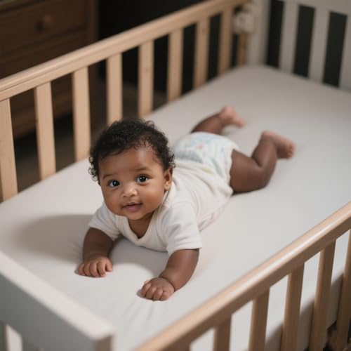 Fitted Crib Sheets 2 Pack, Ultra Soft Microfiber, White/Navy