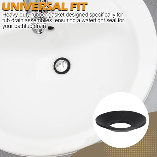 2 Pack Tip-Toe Bath Drain Gasket - Durable Rubber Seal for Drains