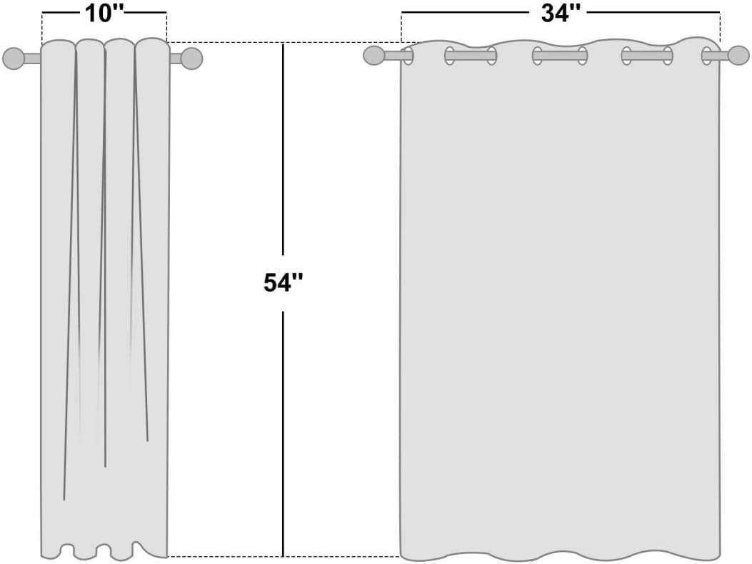 NICETOWN Room Darkening Curtains - Thermal Insulated Grommet Draperies for Bedroom | Natural, 2 Panels (W34 x L54)