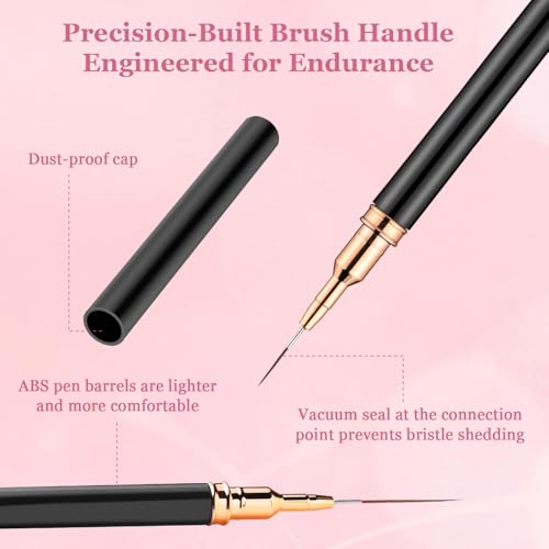 6-Pack Dual-Ended Nail Art Liner Brushes & Dotting Tools for Gel
