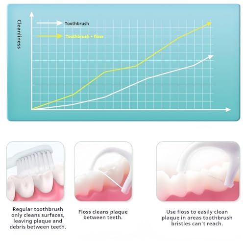 TIKIYOUN 5-Pack Travel Dental Floss Pick Case with 50 Picks