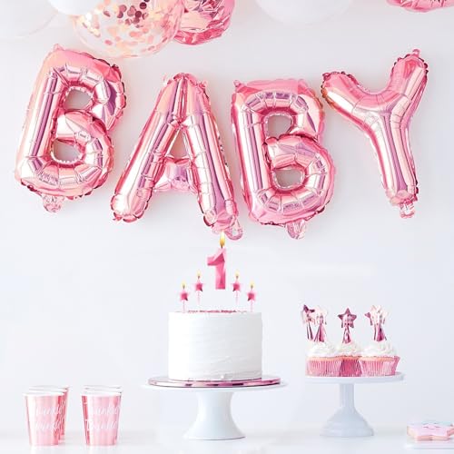 Pink Number 2 Birthday Candle and Star Cake Topper Set 3D Diamond Design