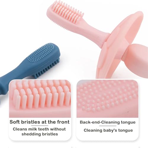 GIAVGIAV Baby Silicone Toothbrush Set with Soft Bristles and Finger Brush