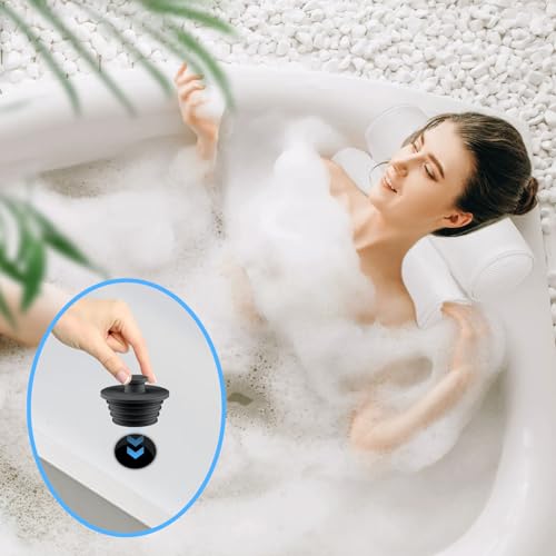 Aluvor Bathtub & Sink Drain Stoppers - Black, Large & Small 2pcs