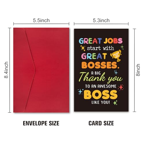 Funny Boss Appreciation Card - Cute Thank You Greeting Card for Boss's Day