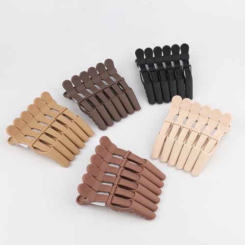 GlamorDove Matte Alligator Hair Sectioning Clips 6-Pack for Styling