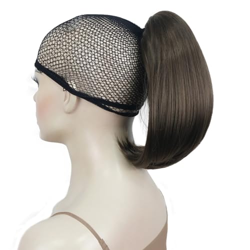 Aimole Straight Clip In Ponytail Hair Extension 8 Light Chestnut Brown