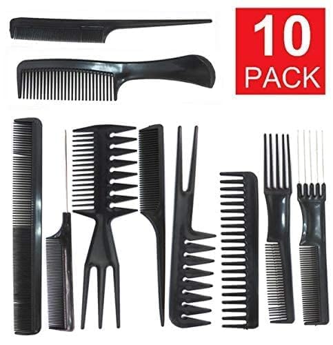 10-Piece Professional Salon Hair Styling Comb and Brush Set