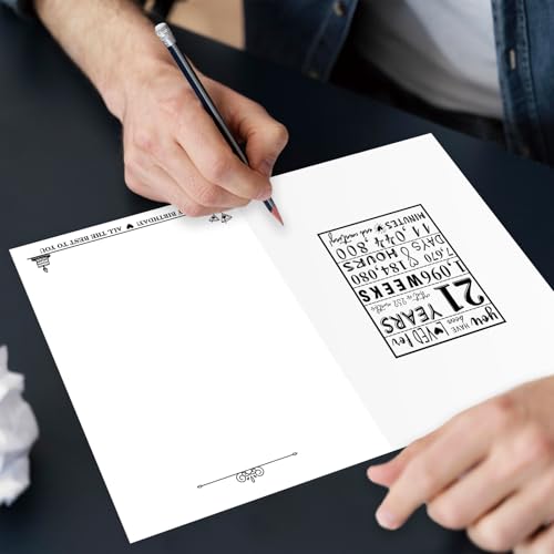 Funny 21st Birthday Card with Envelope - Cool 21 Year Old Gift for Him and Her
