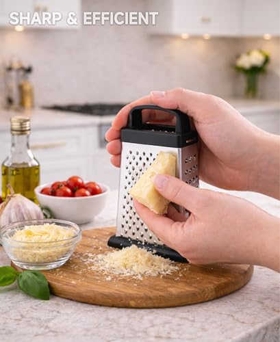 Strelitsia 4-Sided Stainless Steel Box Grater - Compact Kitchen Tool