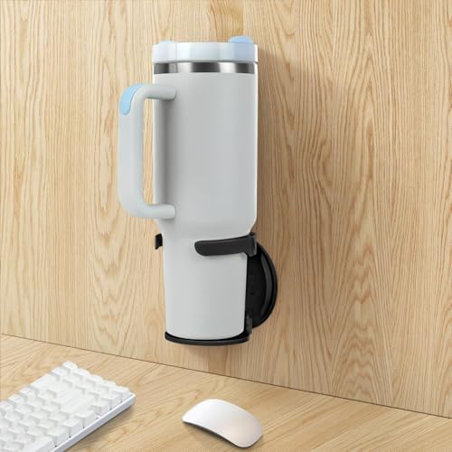 VEAQEE Wall-Mounted Water Bottle Holder - Foldable Tumbler Organizer, Black