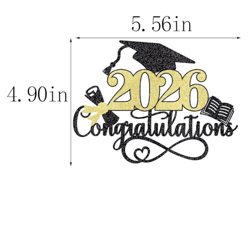 2026 Graduation Cake Topper - Congrats Grad Party Decor