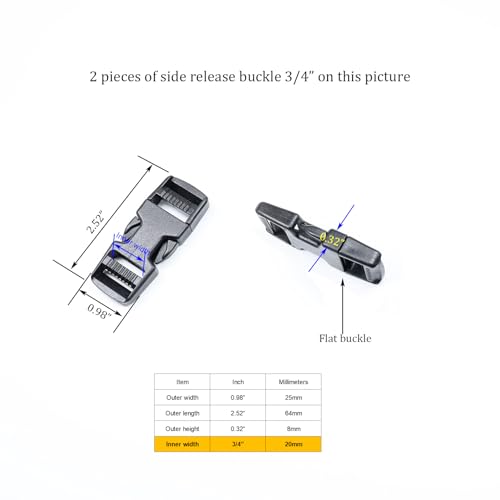 Heavy Duty Plastic Side Release Buckles Quick Release Snap Replacement Clips