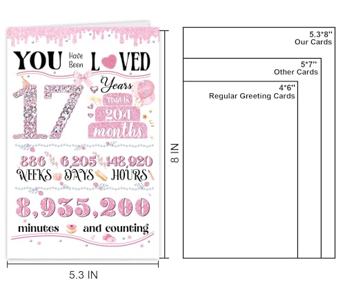 Cute 17th Birthday Card for Girls - Sweet Gift for Besties