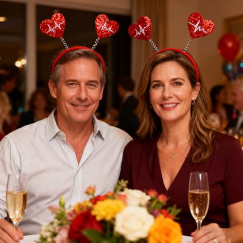 Red Heart Headband for Valentine's Day Bouncy Spring Hair Accessory