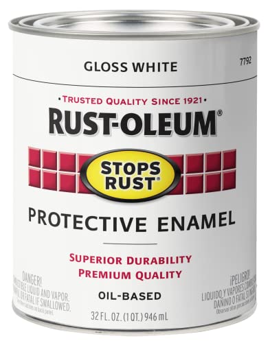 Rust-Oleum Stops Rust Protective Enamel Paint, Gloss White - Quart