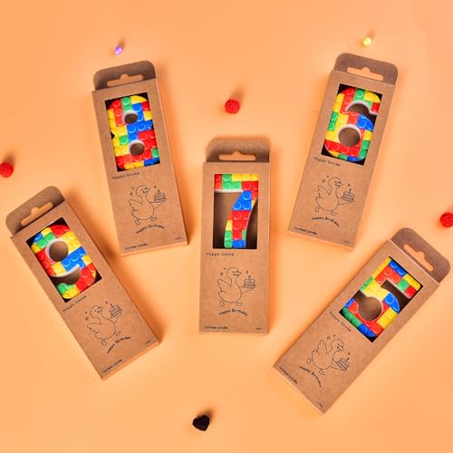 Happy Goose Number 6 Building Block Birthday Cake Candle - Numeral Birthday Candle