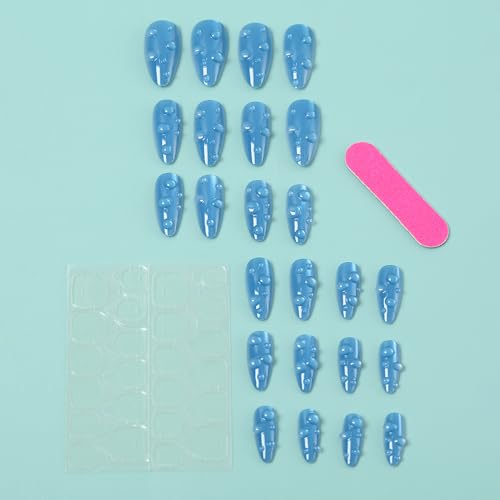 Cat's Eye Press on Nails Short Almond Fake Nails Acrylic Kit