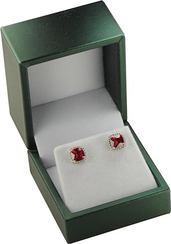 Premium Green PU Leather Earring Box for Studs & Small Jewelry