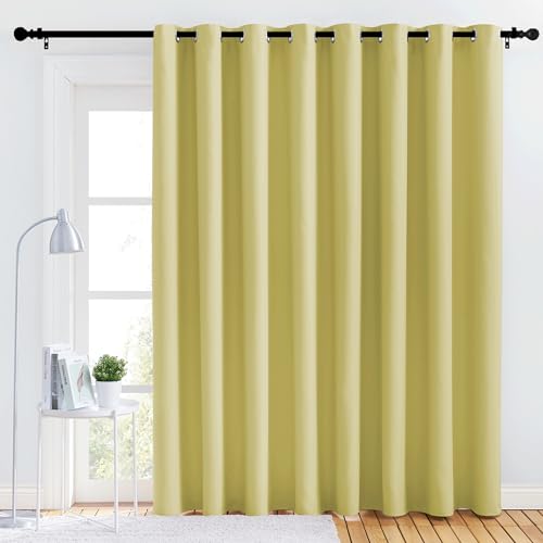 NICETOWN Paler Yellow Blackout Curtain Panel 120" x 108" - Energy Saving Thermal Insulated Drapery