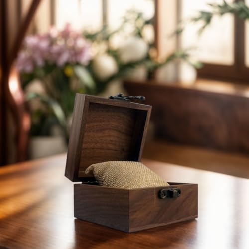 Walnut Wood Jewelry and Watch Box - Keepsake Storage Gift (Walnut)