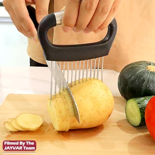 JAYVAR Stainless Steel Onion Holder & Slicer Tool