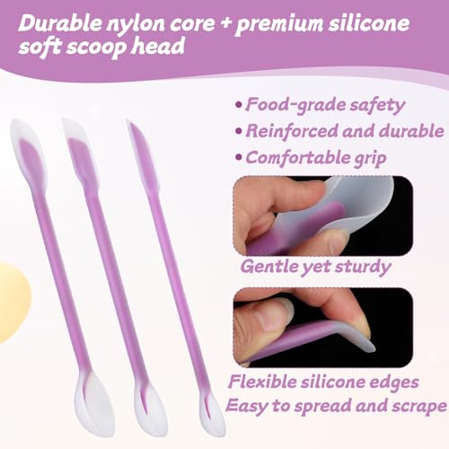 3 PCS Dual Ended Silicone Spatula Spoon Set - 11 Inch