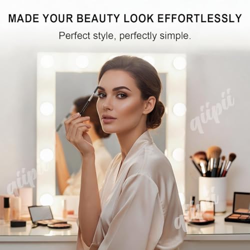 qiipii 3-Piece Eyelash Separator Comb and Angled Eyebrow Spoolie Brush Set