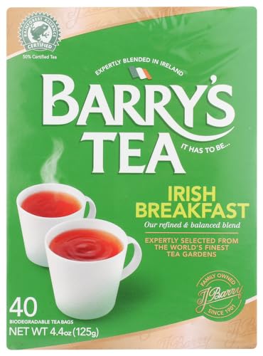 Barry's Irish Breakfast Tea - 40 Full-Bodied Tea Bags for Morning & Afternoon