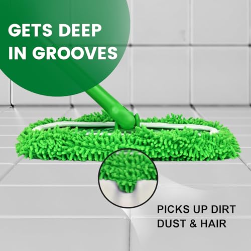 6 Pack Green Reusable Microfiber Mop Pads for Sweeper Mop