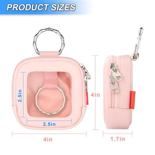TraMust Hair Tie Organizer Bag with Clear Window, Portable PU Leather Hair Accessory Storage Case