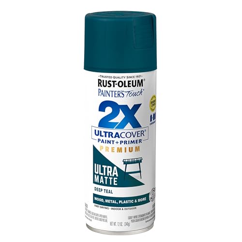 Rust-Oleum Painter's Touch 2X Ultra Cover Spray Paint, Deep Teal, Ultra Matte