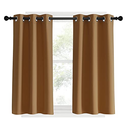 NICETOWN 34x40 Inch Thermal Insulated Blackout Curtains - Gold Brown