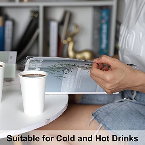 50 Pack 12 Oz Disposable Coffee Cups for Hot & Cold Drinks - Leak-Proof Paper Cups