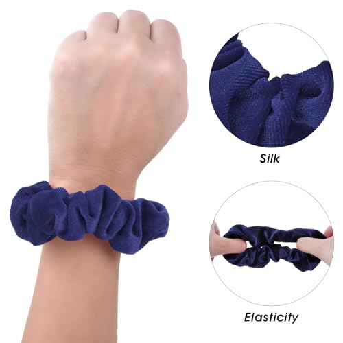 WLLHYF Large Velvet Hair Scrunchies 2 Pcs Soft Elastic Hair Ties for Women and Girls