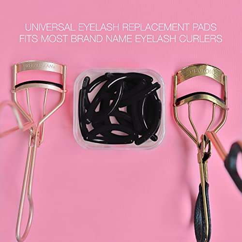 Petunia Skincare Black Eyelash Curler Refills - 24-Pack Universal Replacement Pads