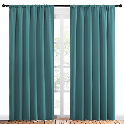 NICETOWN Sea Teal Blackout Curtains - 70" x 84" (Pair)