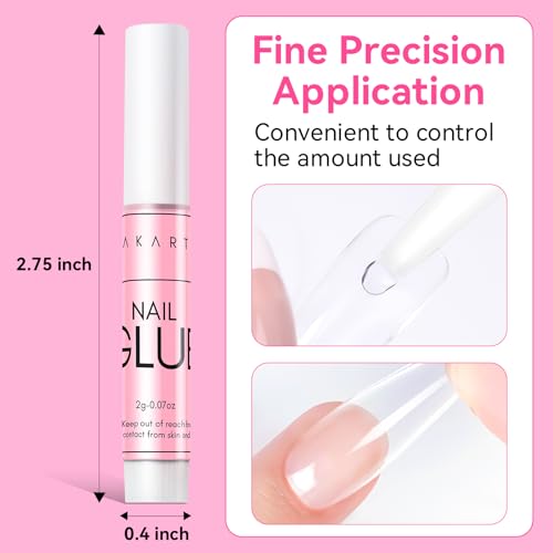 Makartt Nail Glue for Press-On Nails & Tips - 5x2g Air Dry Tubes