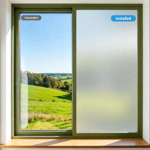 VELIMAX Frosted Window Privacy Film - Static Cling, 17.7 x 78.7 Inches