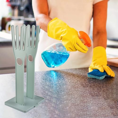 Kitchen Glove Holder Rack - Reusable Plastic Mitt Organizer for Sink Side Drying