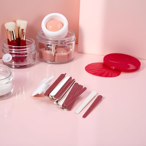 Zhuluck 50Pcs Red Mini Nail Files Disposable Double Sided Emery Boards