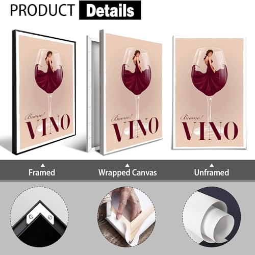 Retro Italian Drink Canvas Poster - Champagne & Cocktail Art