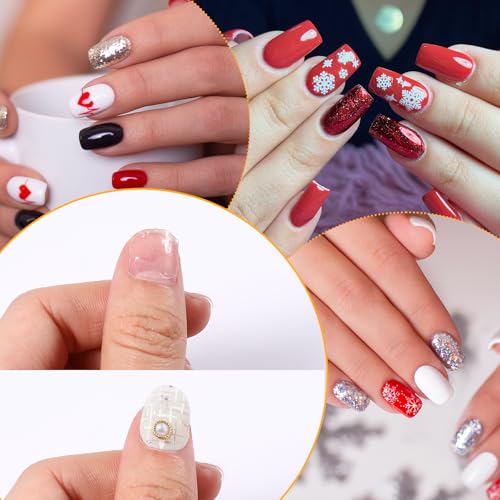 Wanmu 720 Pcs Nail Adhesive Tabs Transparent Jelly Glue for Press on Nails