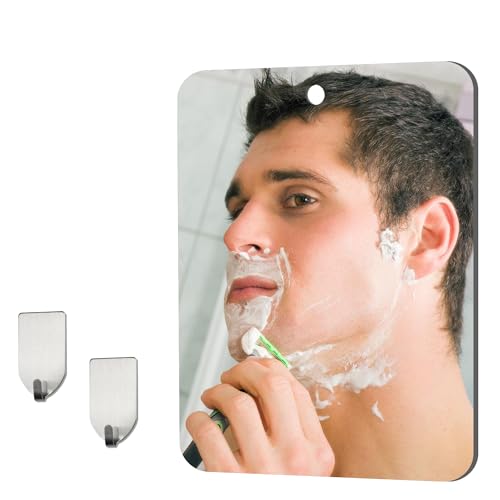 Mcudsy Fogless Shower Mirror - 8x6 Inch Shatterproof Acrylic Shaving Mirror