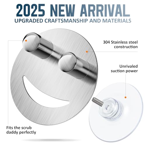 Yoshiky Stainless Steel Smiley Face Sponge Holder - Silver Sink Caddy
