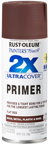 Rust-Oleum Painter's Touch 2X Ultra Cover Spray Primer, Flat Red, 12 oz