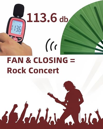 Premium 13'' Green Popping Hand Fan for Dancing & Events
