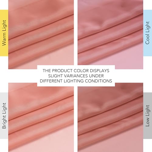 NICETOWN Coral Pink Sheer Curtains - 96 Inch Grommet Drapes, 2 Panels